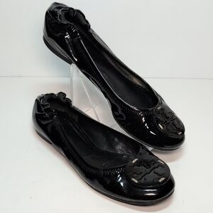 Tory Burch Minnie slip on leather glossy ballerina flats woman's size 7